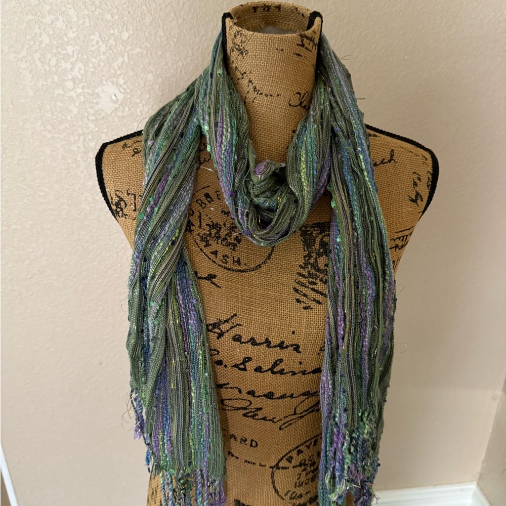 Elegant Green and Purple Scarf